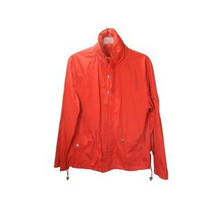 Chico's Zenergy Red hooded long sleeve wind breaker sz 1 like new